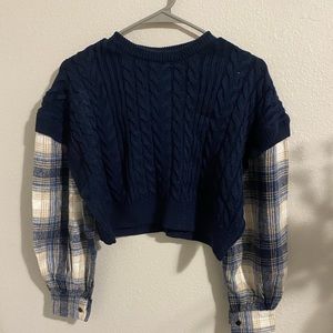 70/21 blue cropped sweater